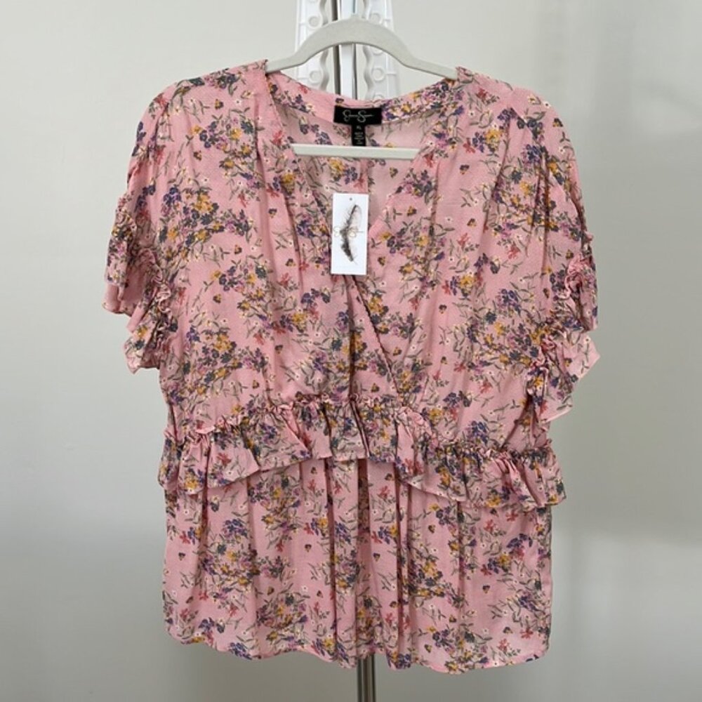 Jessica Simpson Floral Print Surplice top